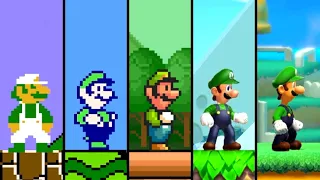 Evolution of Luigi in 2D Super Mario Games (1985-2022)