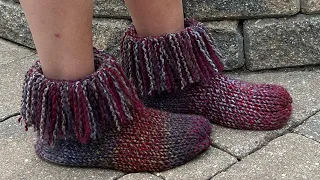 Happy Feet Moccasin Slippers ~ Addi, Sentro, Circular Knitting
