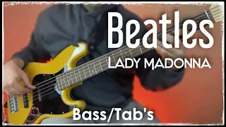 The Beatles - Lady Madonna (Bass cover with tabs)