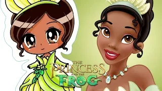 How to draw Disney princess Tiana as chibi | Princess and the frog