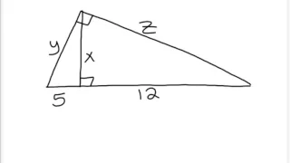 Geometric Mean Example problem similar triangle