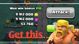 How to get 10× Loot bonus and 10× Clan xp  .100 million gold and elexir with 60k dark in war in coc