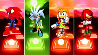 Spider Sonic 🆚 Silver Sonic 🆚 Sonic Boom 🆚 Knuckles Exe | Sonic Team Tiles Hop EDM Rush