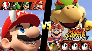 Mario Strikers Battle League Team Mario vs Team Bowser Jr at Mushroom Hill CPU Hard