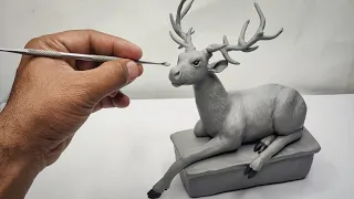 Clay sculpting: DIY How to make deer with clay