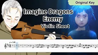 Imagine Dragons - Enemy (From the series Arcarne League of Legends) Violin Sheet