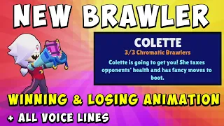 Brawl Stars Colette *NEW* | Unlocking Animation | Winning & Losing Animation + All Voice Lines