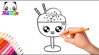 Как нарисовать милое МОРОЖЕНОЕ в стаканчике | How to draw a Cute Ice Cream | Як намалювати МОРОЗИВО