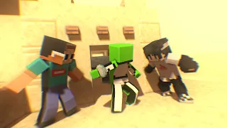 Minecraft Random Item Challenge VS 2 Hunters Minecraft Animation (part 1)