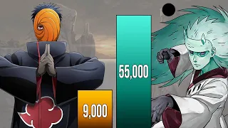 Obito vs Madara POWER LEVELS 🔥 ( Naruto Power Levels )