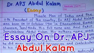 Essay On Dr. APJ Abdul Kalam | Best Essay On Dr. APJ Abdul Kalam | Dr.Abdul Kalam Essay In English