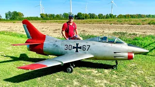 Amazing Giant Scale RC Fiat G91 Turbine Flight Demonstration