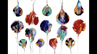 Beautiful Abstract Ballon Dip Flowers / Fluid Art / Acrylic Pouring Tutorials