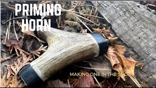 Making an antler priming horn with a spring loaded dispenser