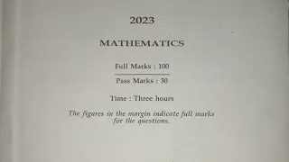 Ahsec class 12 math question paper 2023||HS 2nd year||Mathematics