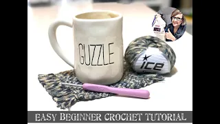 EASY Crochet Mug Rug Coaster BEGINNER TUTORIAL