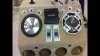 monster homemade boombox / portable speaker system 4x10 and 2x15 inch