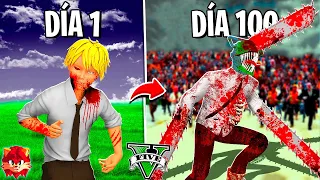 SOBREVIVÍ 100 DÍAS como ZOMBIE CHAINSAW MAN en GTA 5 !! (Chainsaw Man mod)