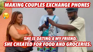 Making couples switching phones for 60sec 🥳( 🇿🇦SA EDITION )| new content |EPISODE 77 |