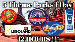 5 THEME PARKS 1 DAY | THEME PARK CHALLENGE | ALL Merlin Parks & Blackpool Pleasure Beach