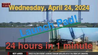 SpaceX Launch Pad Daily Timelapse [04-24-2024] #starship #falcon9 #timelapse