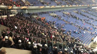 Ajax Amsterdam Fans singing Bob Marley's "Three Little Birds" after game against Schalke 04