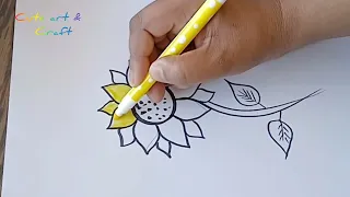 How to Draw a sunflower | step by step for toddlers | EASY DRAWINGS FOR KIDS