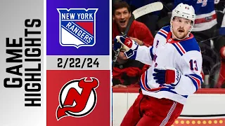 New York Rangers vs New Jersey Devils | Game Highlights | 2/22/24 Game #57