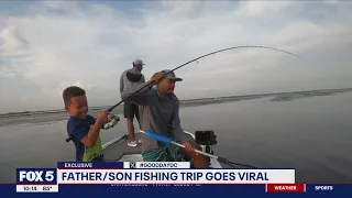 Father and son fishing trip goes viral