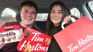 doughnut *taste test* | trying Tim Hortons for the first time!!