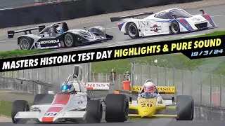 Masters Historic Test Day, Crashes/Pure Sound, Donington Park, (F1, IMSA & Le Mans Cars!) 19/3/24