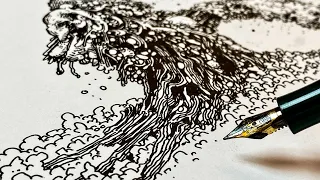 Drawing with Peter Draws: Fungal Growth Tree (Realtime Ink Drawing)