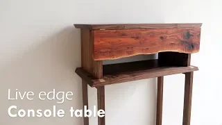 Make a Live edge console table with a drawer | How to build