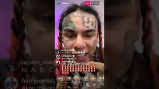 6ix9ine goes live again and calls out meek mill future and, snoop dog (full video)
