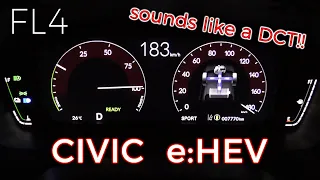 (2022y) HONDA  CIVIC e:HEV (FL4) , acceleration test. (2.0L hybrid) DCT sound?