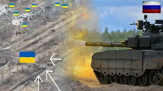 Scary!! Russian Tanks and Howitzers Bombard Ukrainian Hideouts
