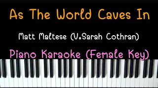 As The World Caves In - Matt Maltese (Sarah Cothran key Karaoke) | Piano Karaoke Female key