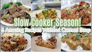 Slow Cooker Season! 6 Cozy Recipes WITHOUT Canned Soup! What's For Dinner; Crock Pot Edition