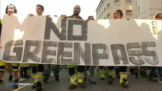 I portuali di Trieste contro il Green Pass - Cartabianca - 05/10/2021