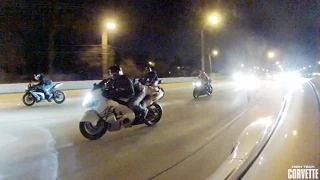 1200hp Porsche Destroys a Pack of Motorcycles