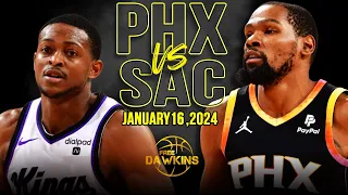 Phoenix Suns vs Sacramento Kings Full Game Highlights | January 16, 2024 | FreeDawkins