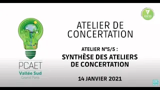 Plan Climat Air Énergie Territorial Atelier N°5/5 Synthèse des Ateliers de Concertation