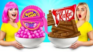 Desafio Alimentar: Chiclete VS Chocolate! Comida de Gelatina & Comida Real por Candy Show