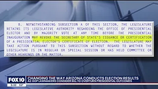 Arizona GOP lawmakers to consider bill that will allow the legislature to overturn election outcomes