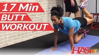 17 Min Butt Workout at Home - Glute / Butt Workouts for Women & Men w/ Dumbbells Weights