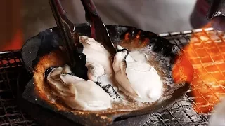 Japanese Street Food - OYSTERS, CRABS, LAMB, SASHIMI, CHANKO NABE, MELONS Hokkaido Japan