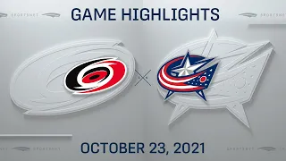 NHL Highlights | Hurricanes vs. Blue Jackets - Oct. 23, 2021