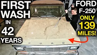 First Wash in 42 Years! Ford F-250 Only 139 Original Miles. Barn Find. Insane Story