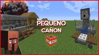 Cómo hacer un pequeño cañón de TNT - Minecraft 1.16 - 1.15 | Tutorial