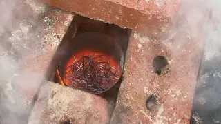 Brick and Charcoal Furnace - Copper Melt Attempt